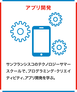 アプリ開発 サンフランシスコのテクノロジーサマースクールで、プログラミング・クリエイティビティ、アプリ開発を学ぶ。